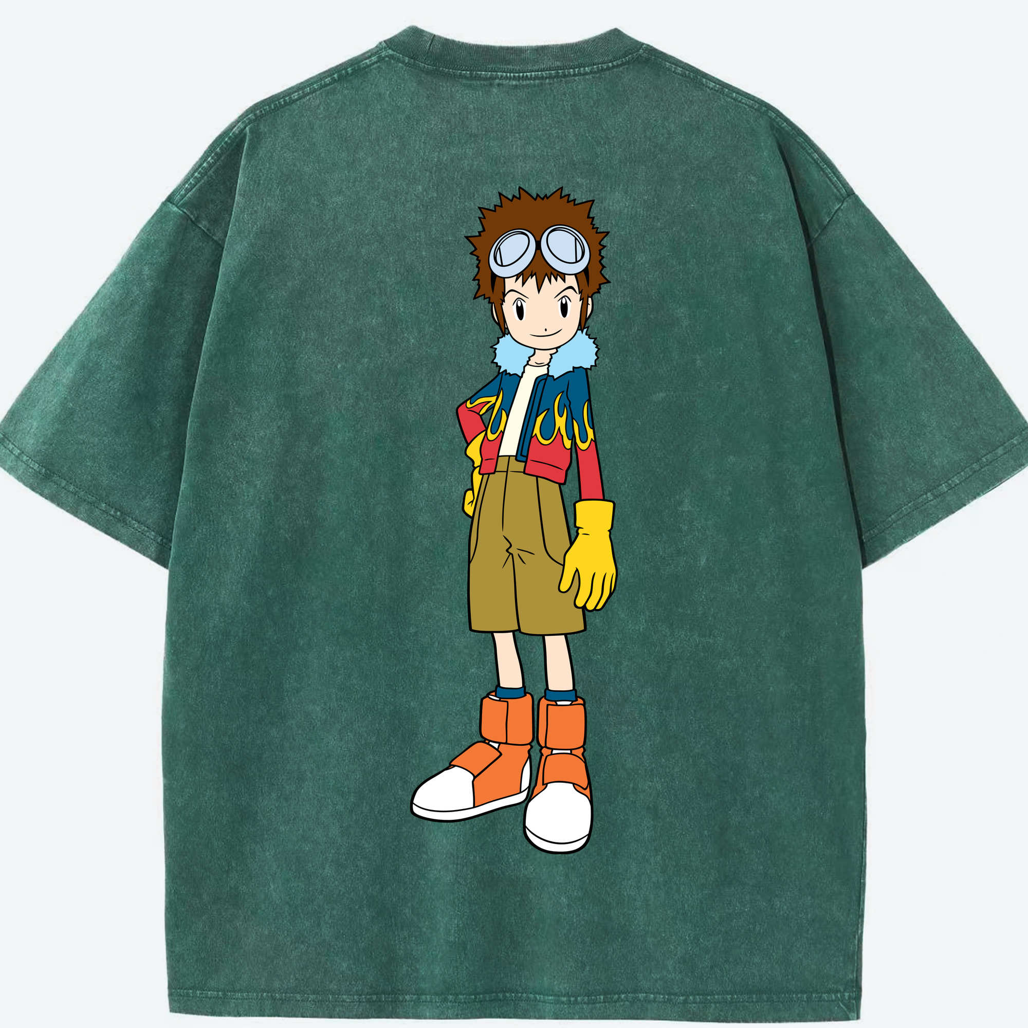 （画像用） Digimon デジタルモンスター/デジモン 綿100% ヴィンテージ風 半袖Tシャツ（背面プリント）